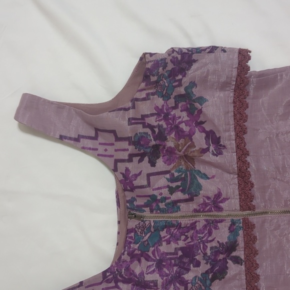 Free People Sleeveless Floral Mini Dress, Color Pearl Gray Size XS - Picture 9 of 14